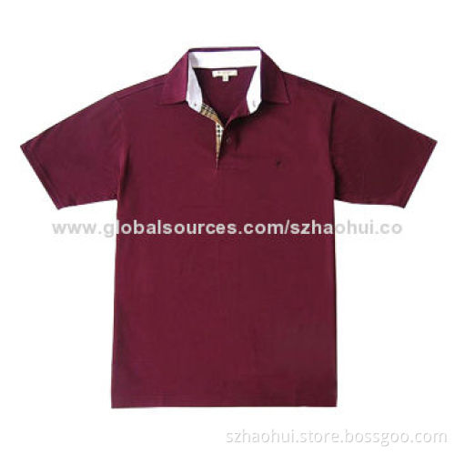 Men's mercerized cotton polo shirt, custom short sleeve embroiderd polo shirt